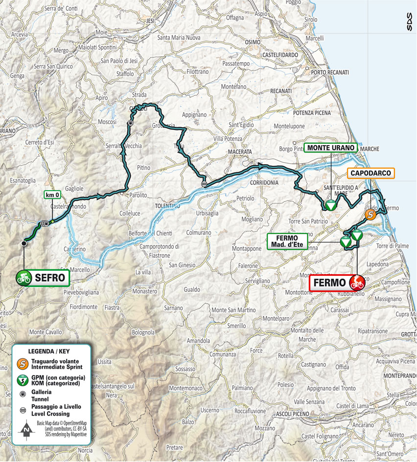 Planimetria Tappa 5 2022 Tirreno-Adriaticot