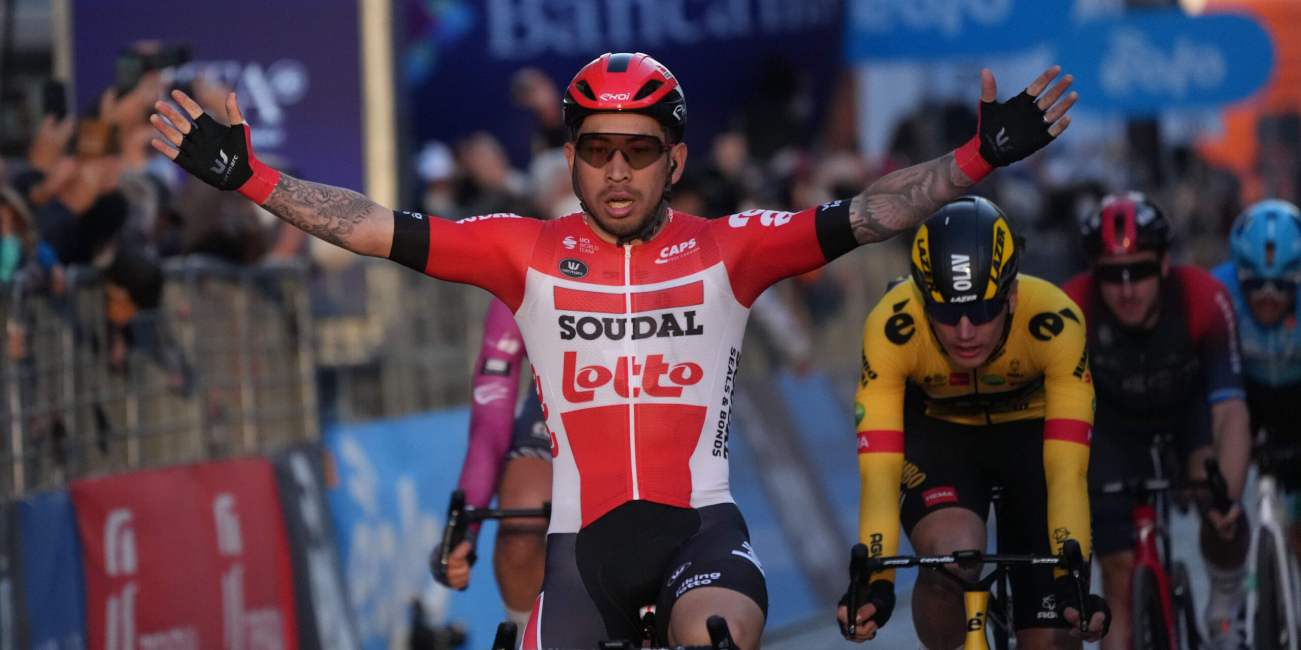 Caleb Ewan vince la Tappa 3 della Tirreno-Adriatico EOLO. Ganna ancora leader