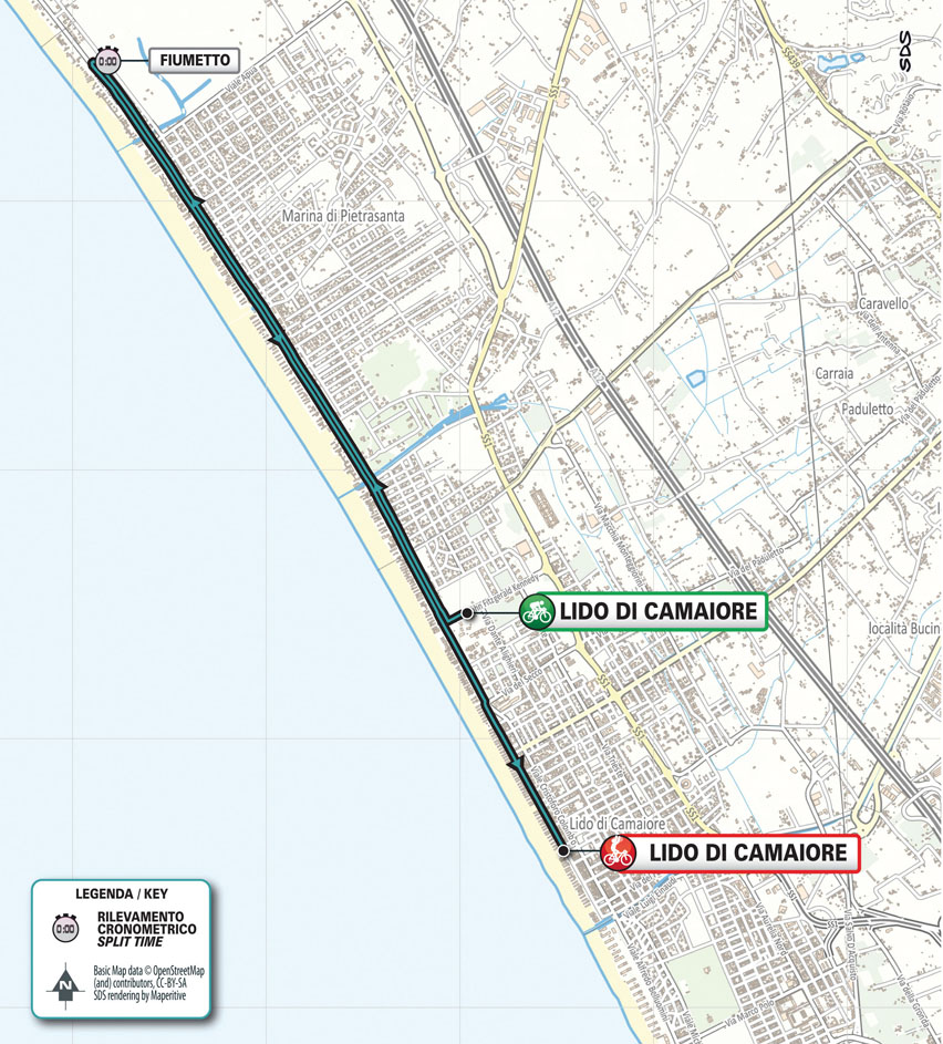 Planimetria/Map Tappa 1 Tirreno-Adriatico 2023