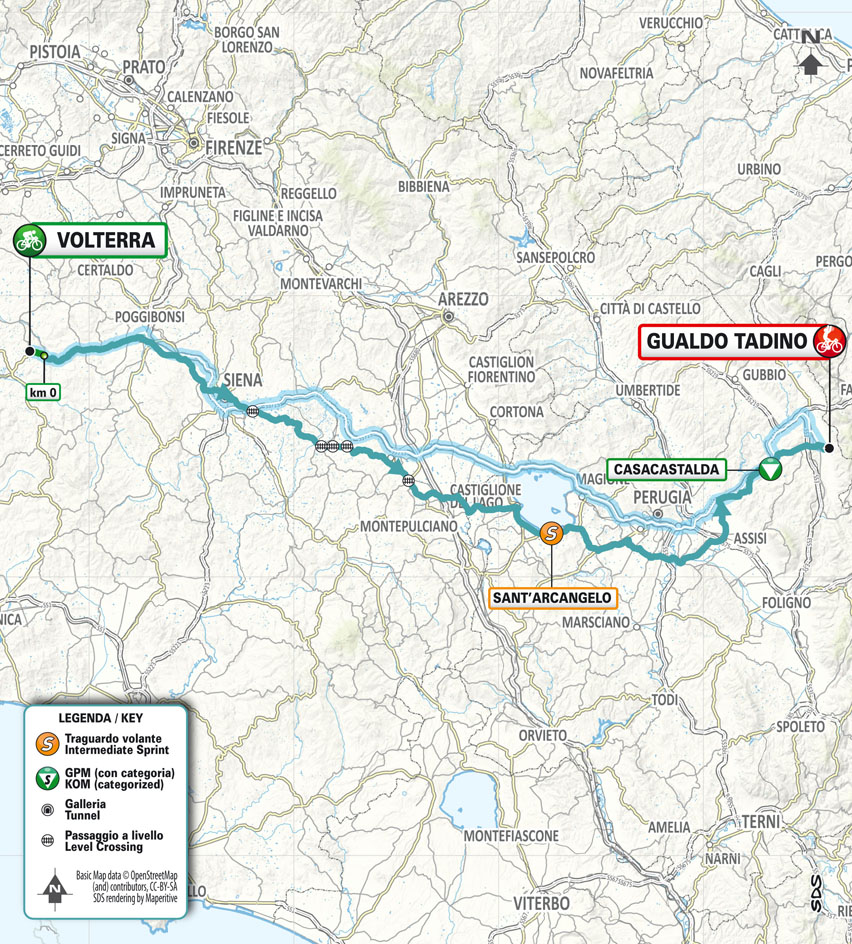 Planimetria/Map Tappa 3 Tirreno Adriatico 2024