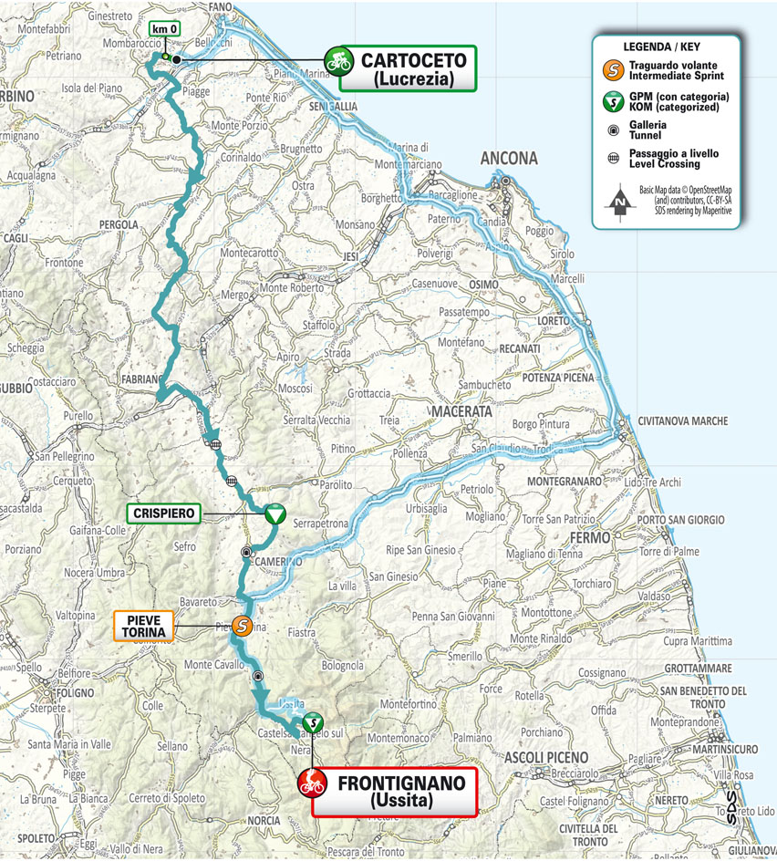 Planimetria/Map Stage 6 Tirreno Adriatico 2025